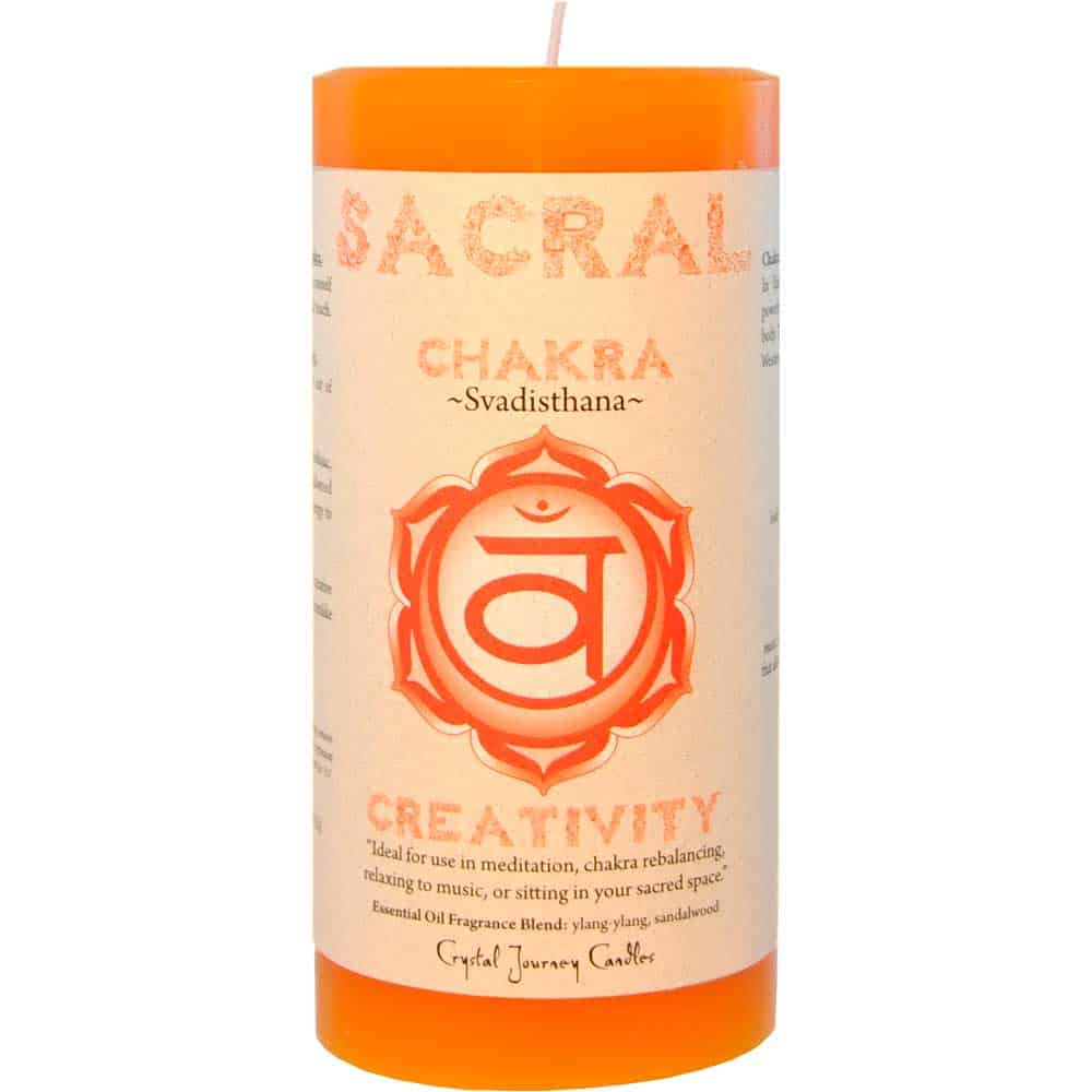 crystal journey sacral chakra 3″x6″ pillar candle