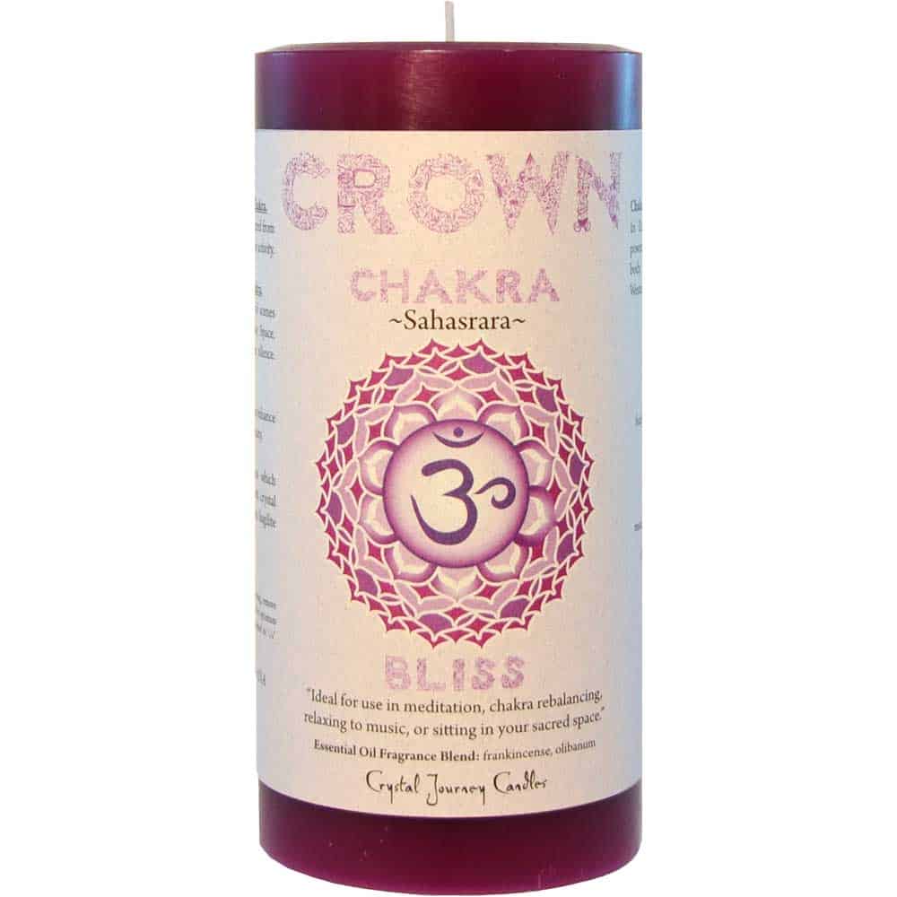 crystal journey crown chakra 3″x6″ pillar candle