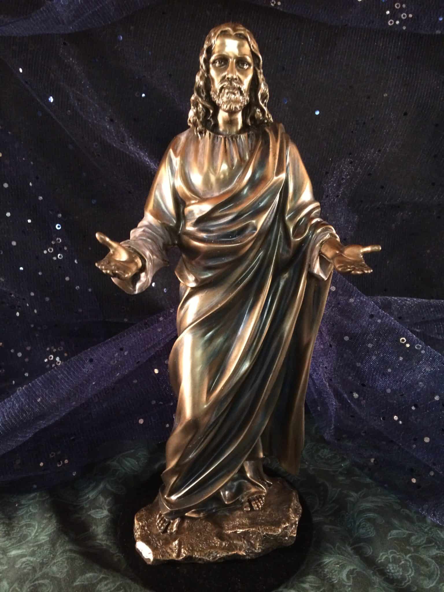 12″ Jesus Christ Bronze Resin Statue | Inspirit Crystals