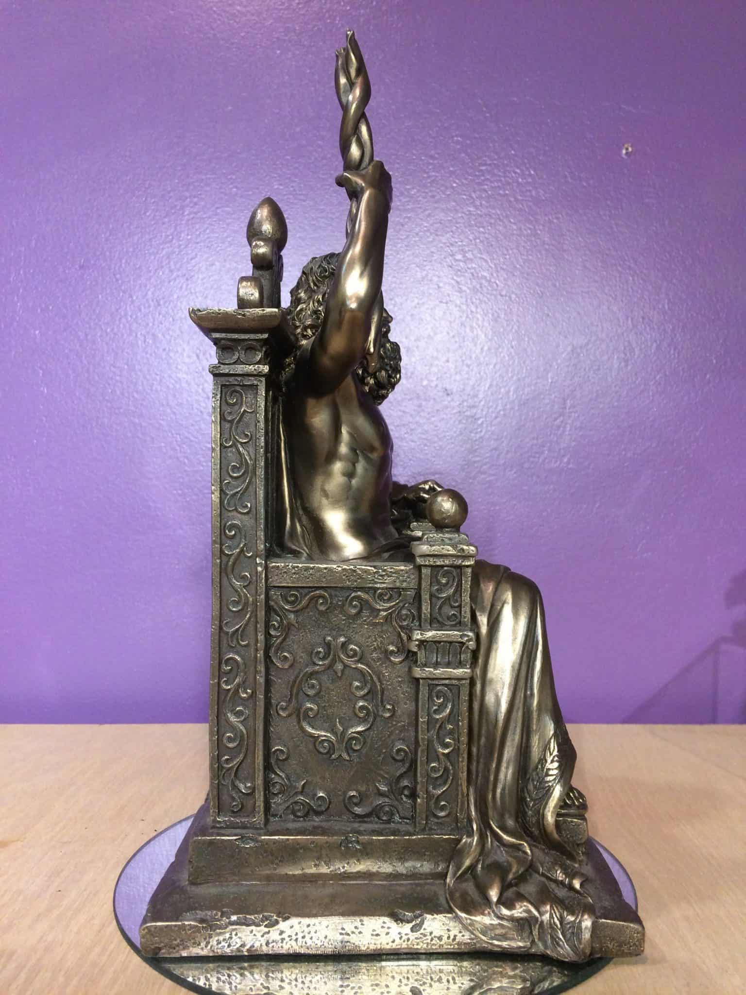 12″ Zeus on Throne Statue Inspirit Crystals