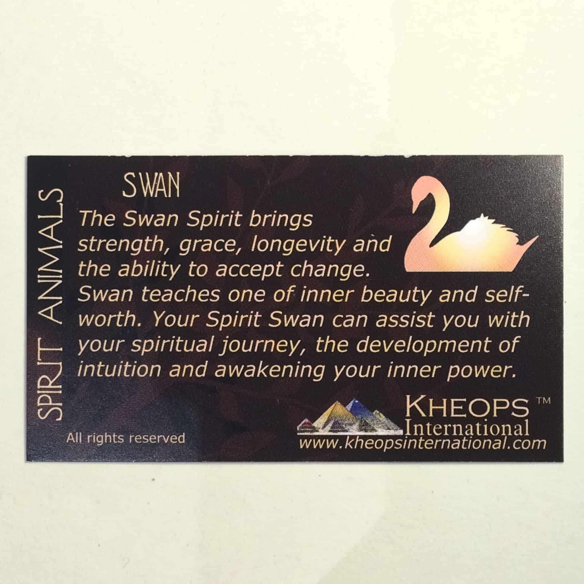 CARVED 1 DOLOMITE SWAN Spirit Animal Totem Crystal with Description Card 