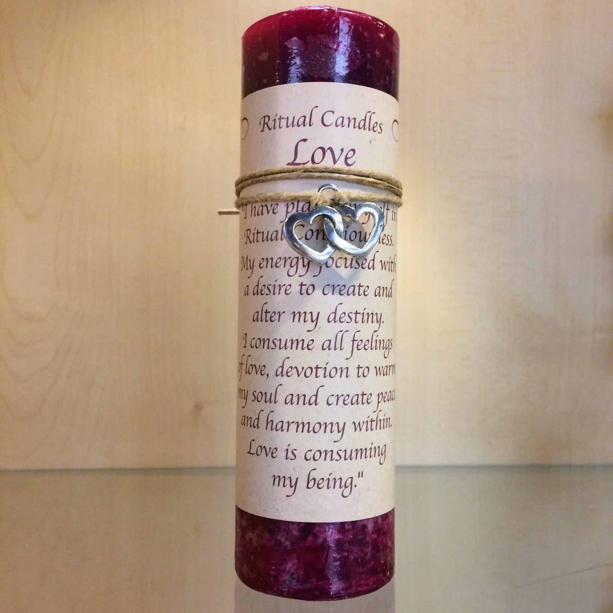 6″ Ritual Charm Candle Love Inspirit Crystals