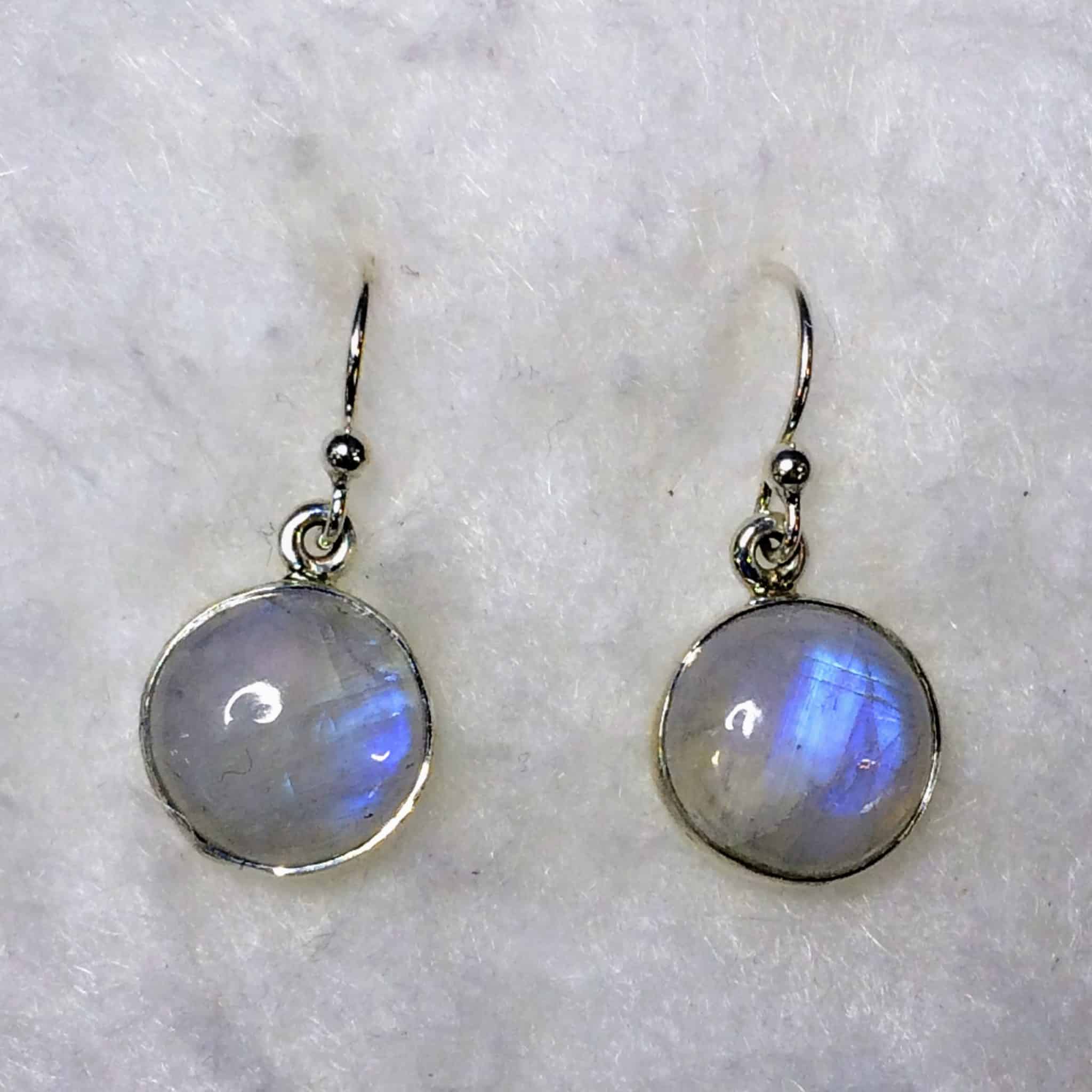 Rainbow Moonstone Circle Earrings Sterling Silver Rainbow Moonstone Circle Earrings Sterling Silver