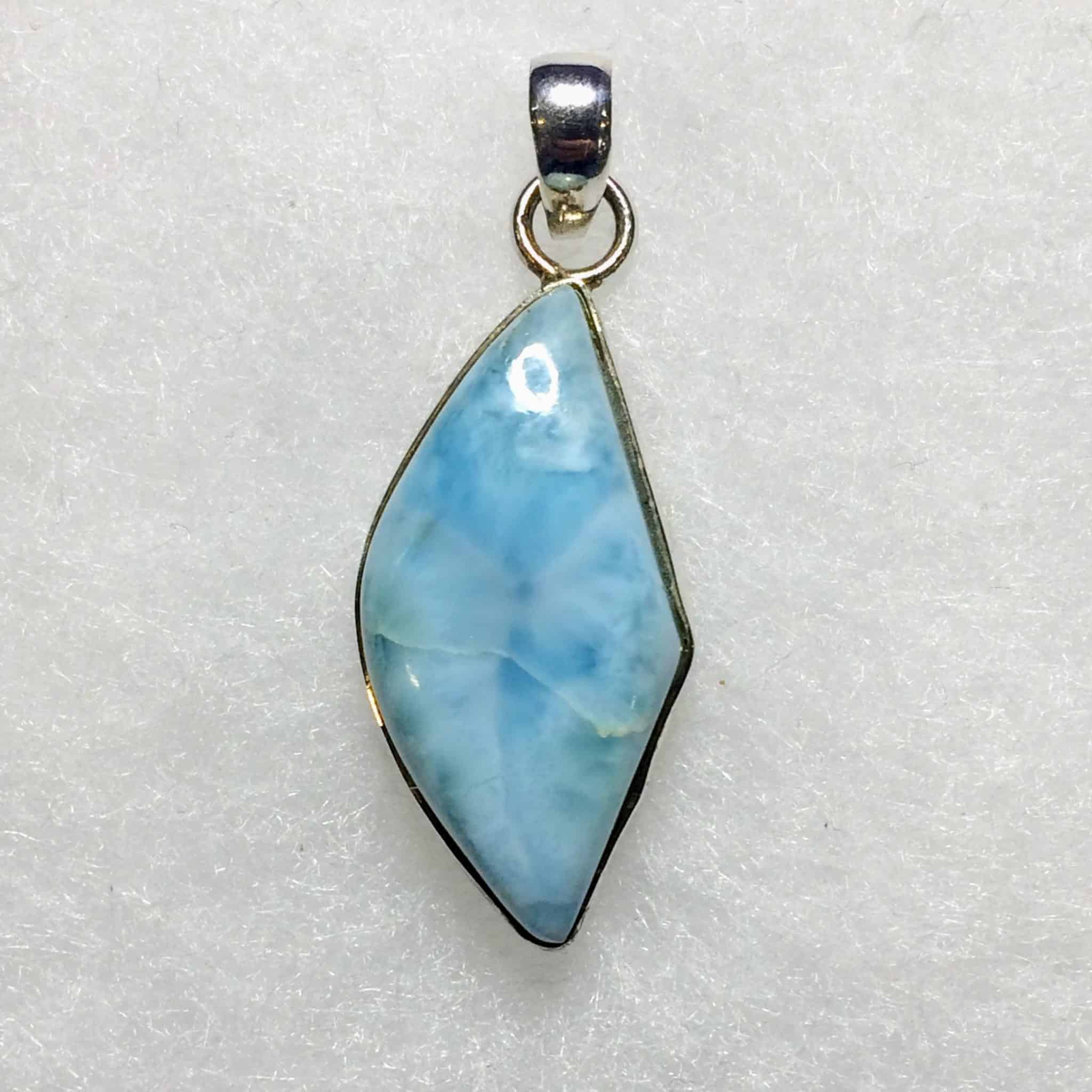 Larimar Polished Pendant (Sterling Silver) | Inspirit Crystals