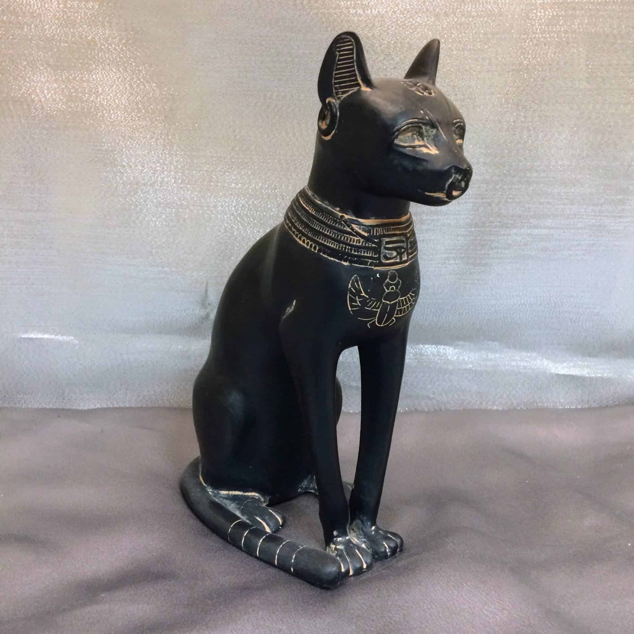 8.25″ Black Seated Bastet Statue | Inspirit Crystals