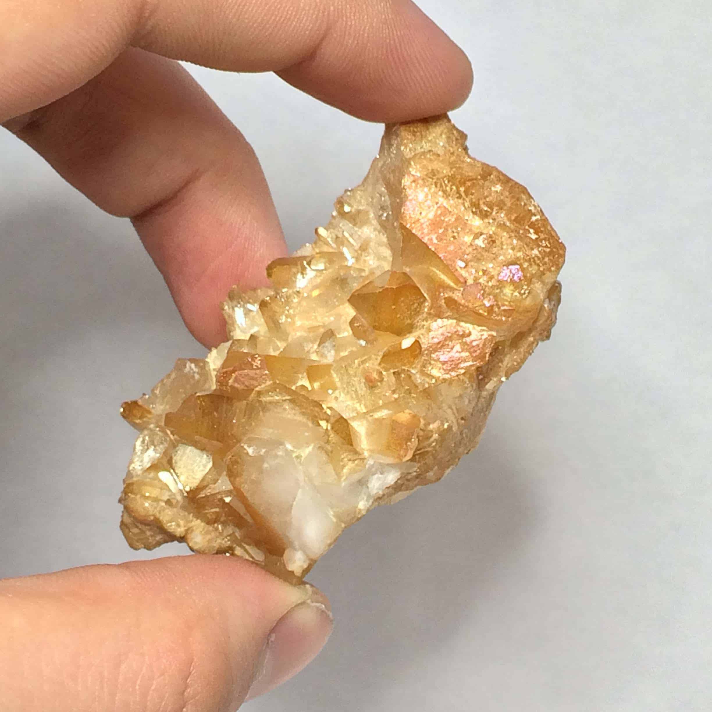 Tangerine Aura Quartz Cluster 68g | Inspirit Crystals