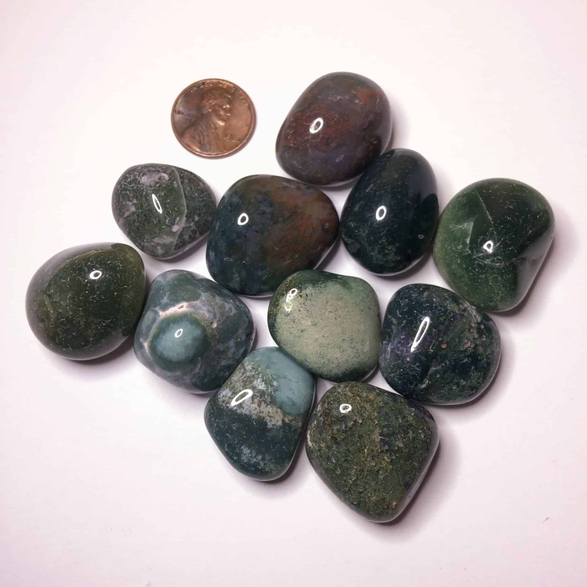 tumbled moss agate