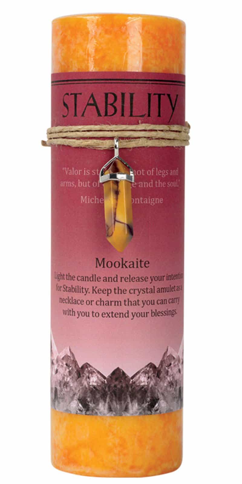 Crystal Energy 6″ Charm Candle Stability (Mookaite Jasper) Inspirit
