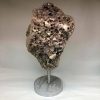 14" Lepidolite Specimen with Green Tourmaline on Stand 17lb